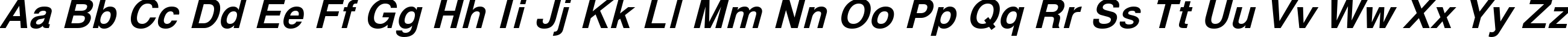 Пример написания английского алфавита шрифтом Svoboda Bold Italic