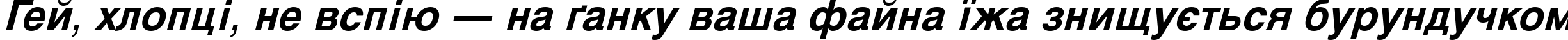 Пример написания шрифтом Svoboda Bold Italic текста на украинском