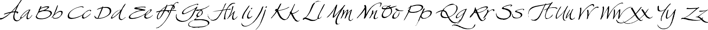 Пример написания английского алфавита шрифтом Swan Song
