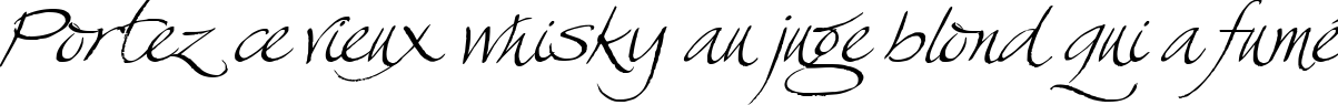 Пример написания шрифтом Swan Song текста на французском