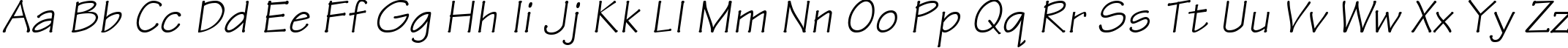 Пример написания английского алфавита шрифтом Technical Italic