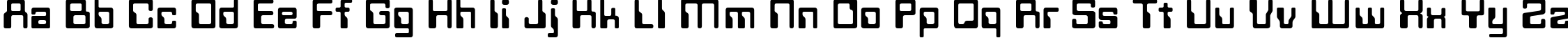 Пример написания английского алфавита шрифтом Techno Normal