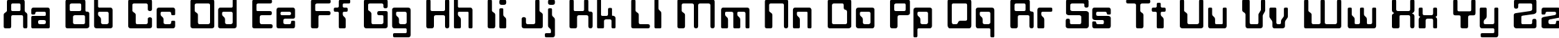 Пример написания английского алфавита шрифтом Techno28