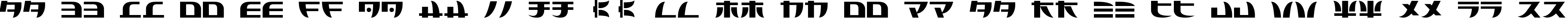 Пример написания английского алфавита шрифтом Tecnojap