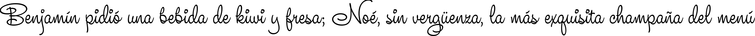 Пример написания шрифтом Teddy Bear текста на испанском