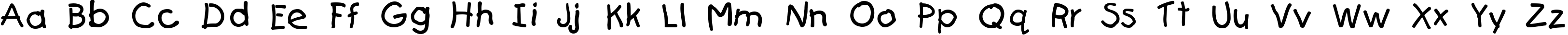 Пример написания английского алфавита шрифтом Teslic`s Document Cyr Normal
