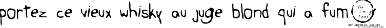Пример написания шрифтом the ring текста на французском