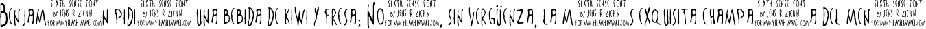 Пример написания шрифтом The Sixth Sense текста на испанском