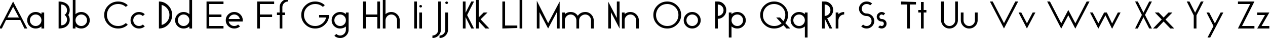 Пример написания английского алфавита шрифтом Ticker Tape