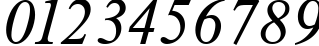 Пример написания цифр шрифтом TimelessTCYLig Italic