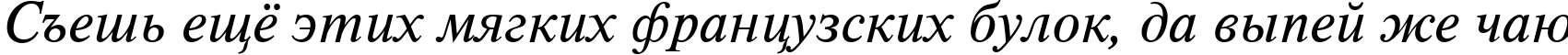 Пример написания шрифтом TimelessTCYLig Italic текста на русском