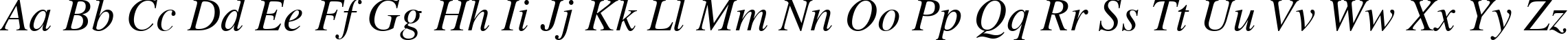 Пример написания английского алфавита шрифтом Times Italic