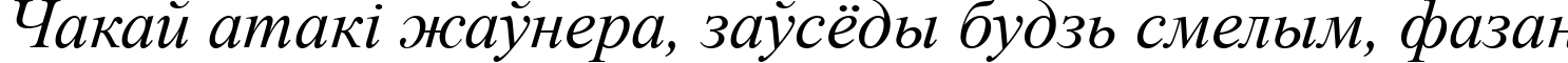 Пример написания шрифтом Times New Roman Italic текста на белорусском