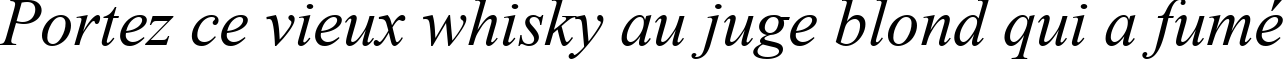 Пример написания шрифтом Times New Roman Italic текста на французском