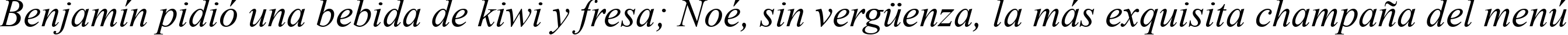 Пример написания шрифтом Times New Roman Italic текста на испанском