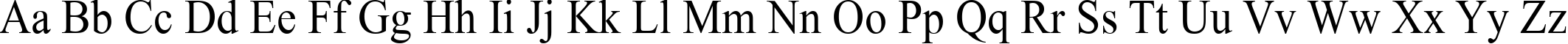Пример написания английского алфавита шрифтом Times New Roman90n