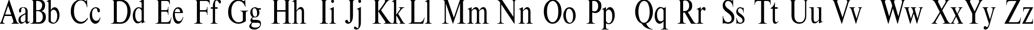 Пример написания английского алфавита шрифтом TimesET 85n