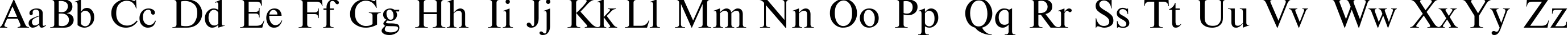 Пример написания английского алфавита шрифтом TimesET