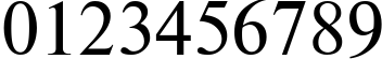 Пример написания цифр шрифтом TimesET