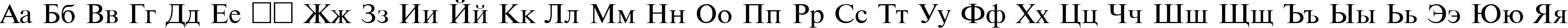 Пример написания русского алфавита шрифтом TimesET105n