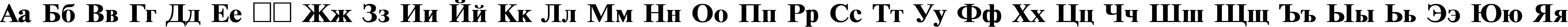 Пример написания русского алфавита шрифтом TimesET110B
