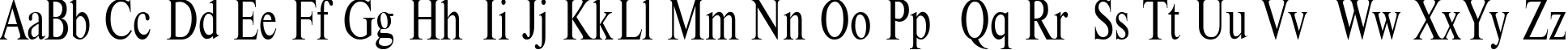 Пример написания английского алфавита шрифтом TimesET70n