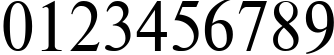 Пример написания цифр шрифтом TimesET95N