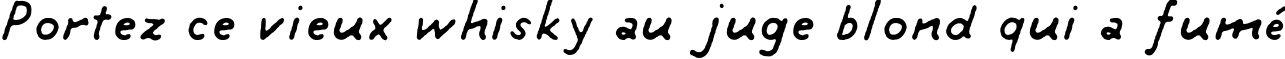 Пример написания шрифтом tintin текста на французском
