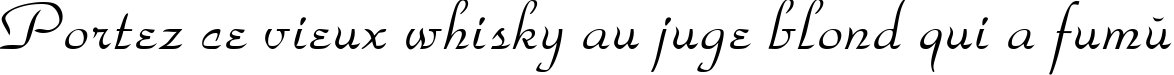 Пример написания шрифтом Torhok Italic текста на французском