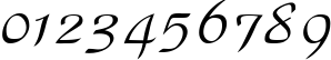 Пример написания цифр шрифтом Torhok Italic