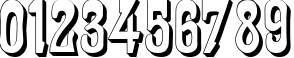 Пример написания цифр шрифтом Traktir-Modern 3-D