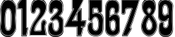 Пример написания цифр шрифтом Traktir-Modern Contour
