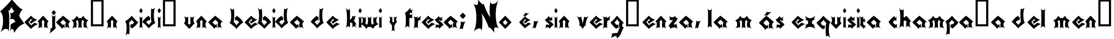 Пример написания шрифтом Transylvania текста на испанском