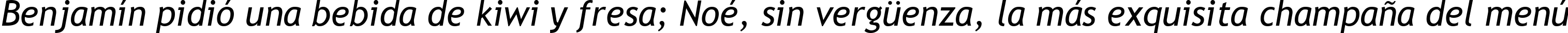 Пример написания шрифтом Trebuchet MS Italic текста на испанском