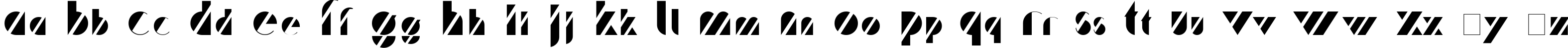 Пример написания английского алфавита шрифтом Treffi Normal