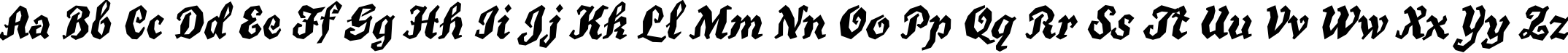 Пример написания английского алфавита шрифтом TrueGritC