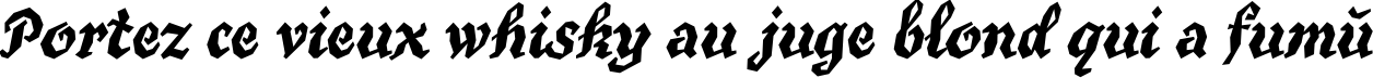 Пример написания шрифтом TrueGritCTT текста на французском