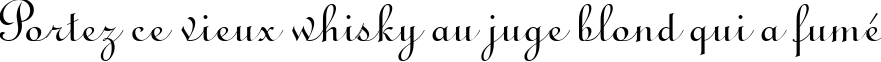 Пример написания шрифтом Typo Upright BT текста на французском