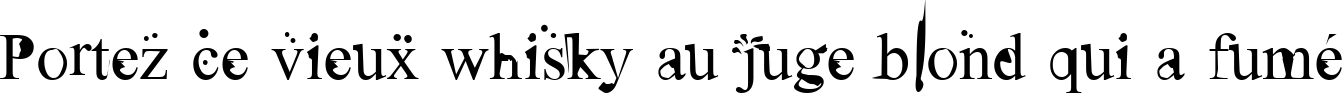 Пример написания шрифтом Ugly Face текста на французском