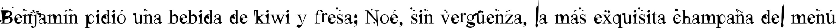 Пример написания шрифтом Ugly Face текста на испанском