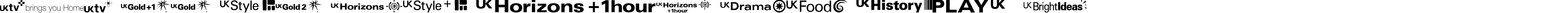 Пример написания английского алфавита шрифтом UKtv Family Logos