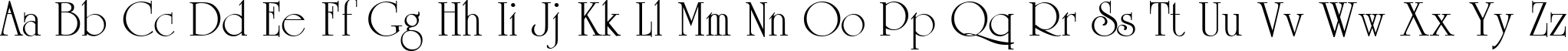 Пример написания английского алфавита шрифтом Unicorn