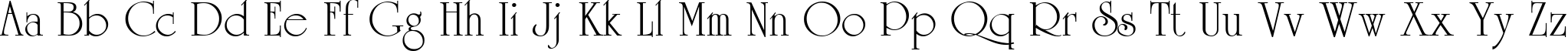 Пример написания английского алфавита шрифтом Unicorn Rus