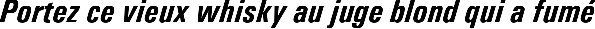 Пример написания шрифтом Univers Condensed Bold Italic текста на французском