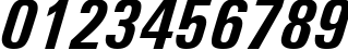 Пример написания цифр шрифтом Univers Condensed Bold Italic