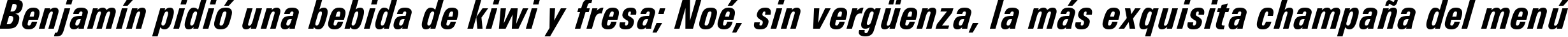 Пример написания шрифтом Univers Condensed Bold Italic текста на испанском