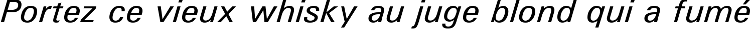 Пример написания шрифтом Univers Medium Italic текста на французском