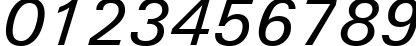 Пример написания цифр шрифтом Univers Medium Italic
