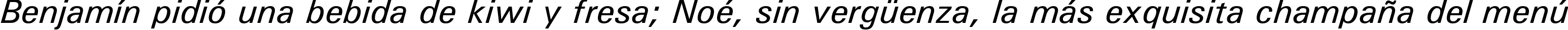 Пример написания шрифтом Univers Medium Italic текста на испанском