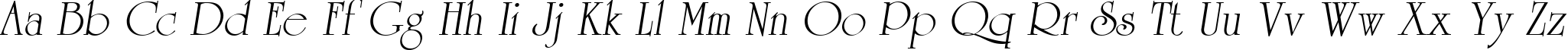 Пример написания английского алфавита шрифтом University Oblique